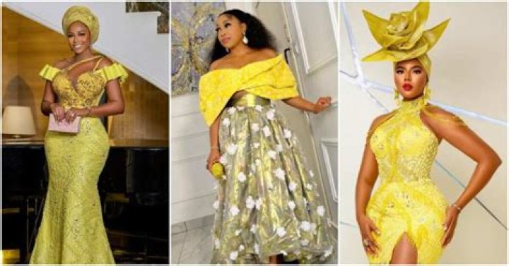 A Yellow Affair: Gorgeous Styles Female Nigerian Celebrities Rocked to Warri Pikin’s Lavish Dream Wedding