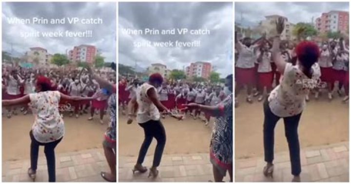 Female Teacher in Heels Causes Stir on Assembly Ground with Weird Dance Moves in Video, Stuns Students