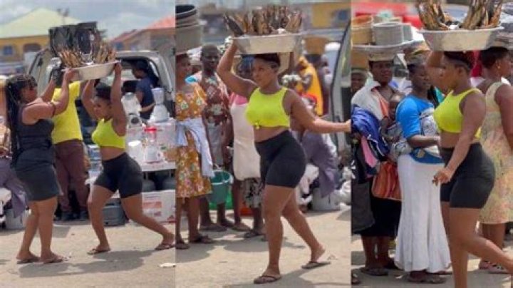 "I Love How You Walk": Curvy Lady in Tight Shorts Shakes Waist While Hawking Smoked Fish, Video Goes Viral