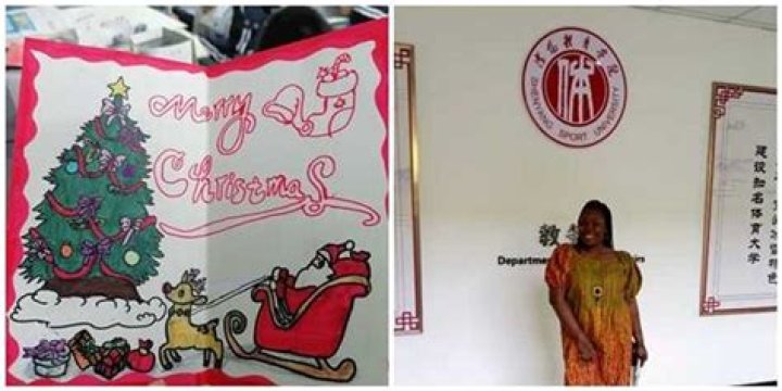 Nigerian Lady Teaching English in China Receives Heartwarming Xmas Messages from Her Students